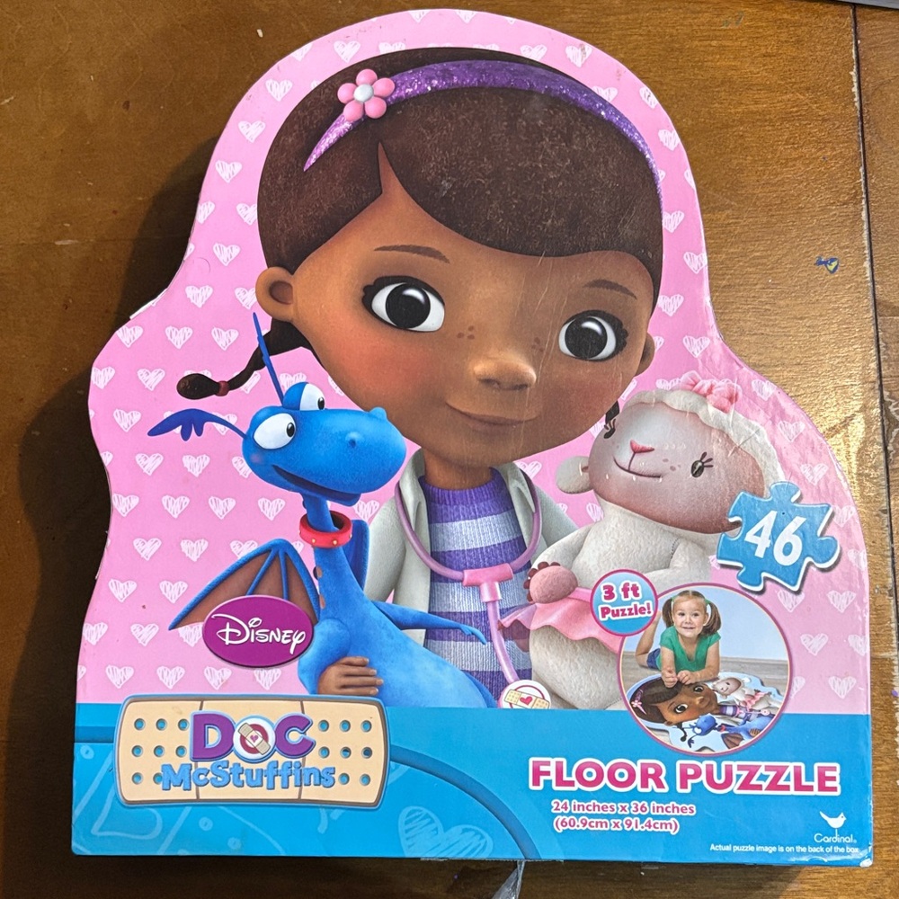 Disney Doc McStuffins Heart-Themed Floor Puzzle - Pink and Blue